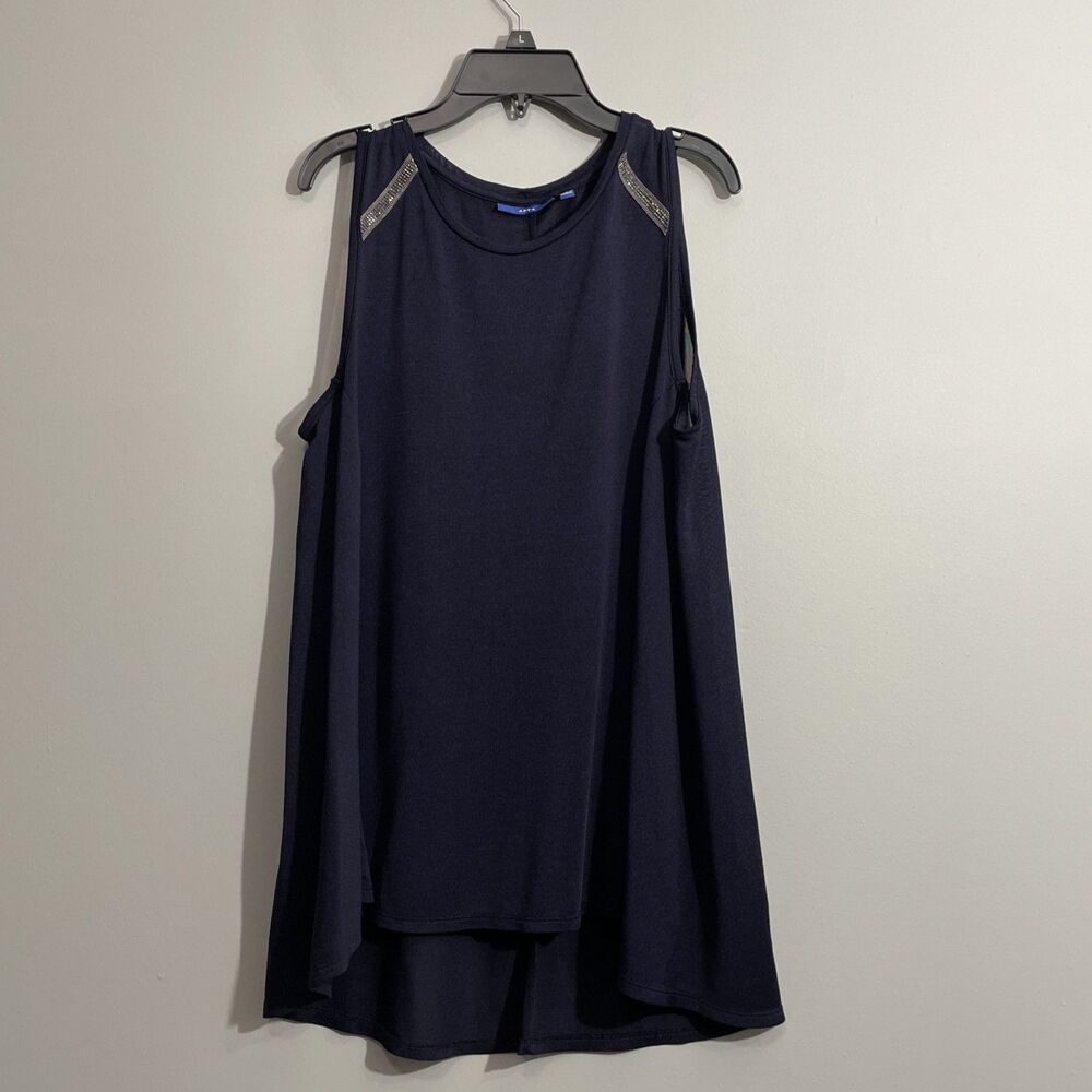 Apt 9 Blue Purple Sheer Tank Top Women’s Size L Sleeveless Blouse